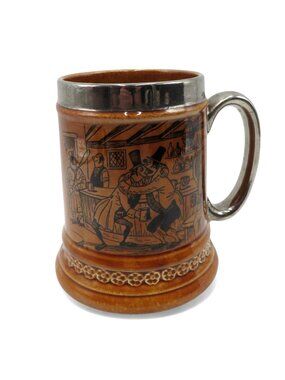 Lord Nelson Brown Beer Stein Mug With Tavern Scene and Poem England Vintage